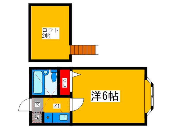 ローズアパートQ64の物件間取画像